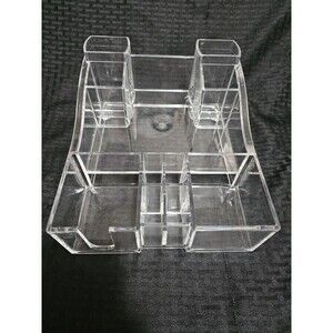 Caboodles Twin Tower Clear Acrylic Make Up Cosmetic Tray